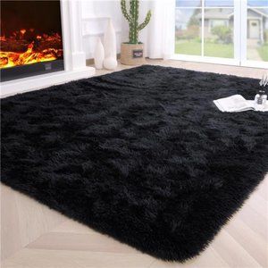 Fluffy Bedroom Rug Carpet,4x5.3 Feet Shaggy Fuzzy Rugs for Bedroom,Soft Rug